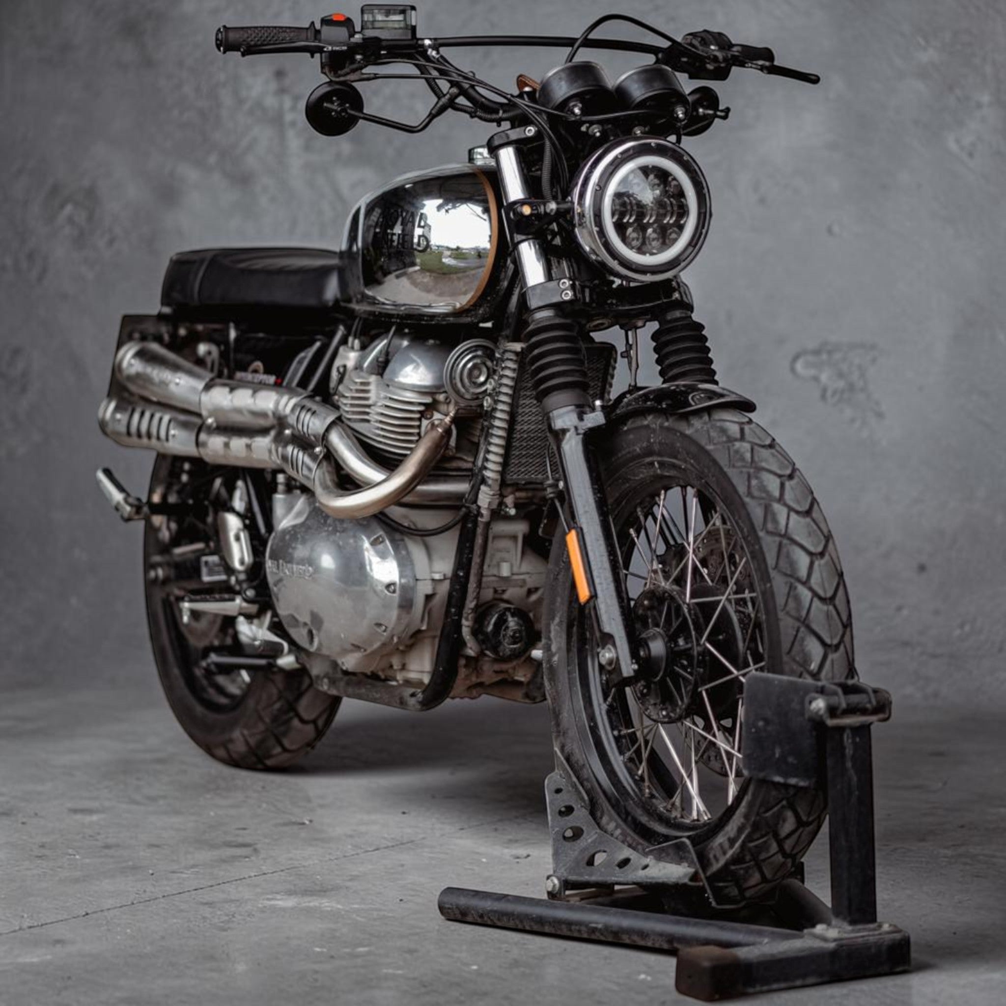 High-Mount Scrambler Full Exhaust System for Royal Enfield Interceptor 650 & Continental GT 650
