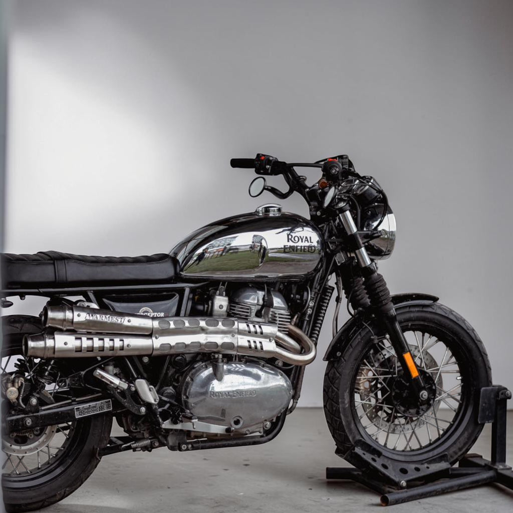 High-Mount Scrambler Full Exhaust System for Royal Enfield Interceptor 650 & Continental GT 650