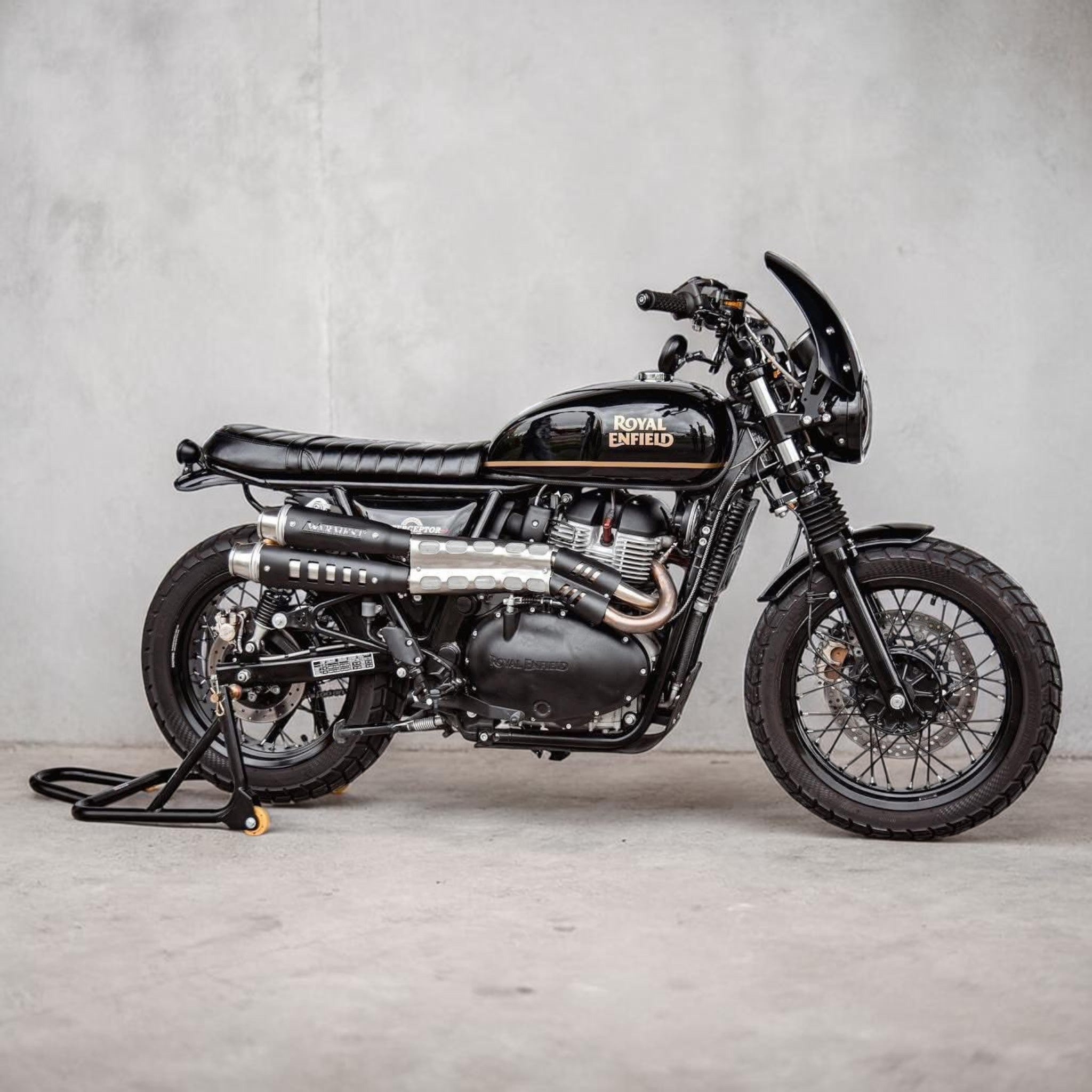 High-Mount Scrambler Full Exhaust System for Royal Enfield Interceptor 650 & Continental GT 650