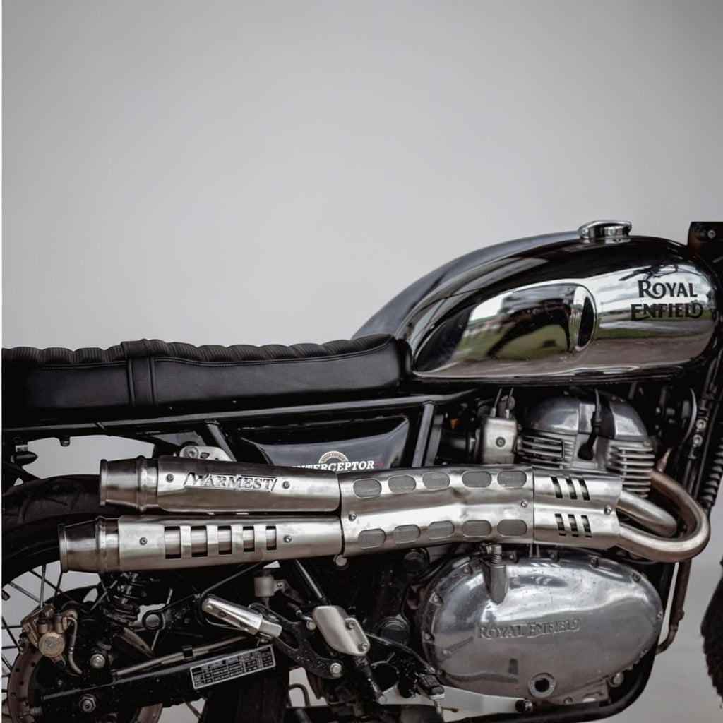 High-Mount Scrambler Full Exhaust System for Royal Enfield Interceptor 650 & Continental GT 650